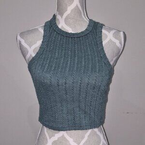 SHEIN Teal Ribbed Crop Top